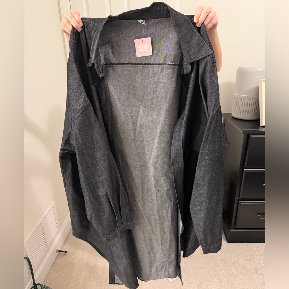 Women's Black denim Shacket